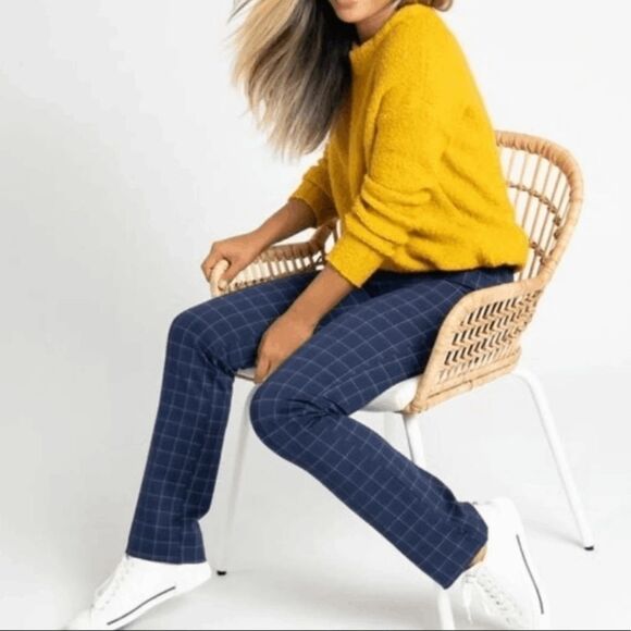 Betabrand Pants - Betabrand Cambridge Check Straight Classic Dress Pant Yoga Pants XL Long Tall